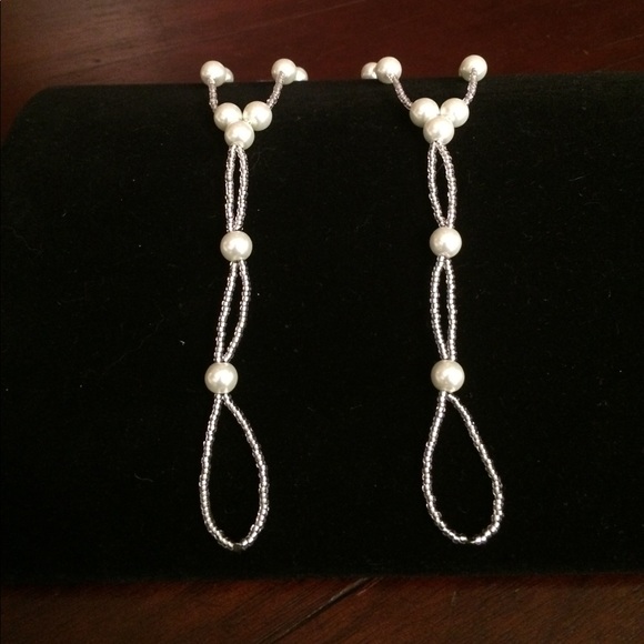 Beaded Pearl Barefoot Sandals - Picture 3 of 3